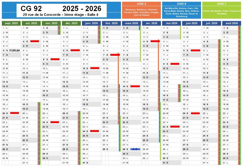 Illustration pour l'actualité Calendrier des réunions 2025 - 2026
