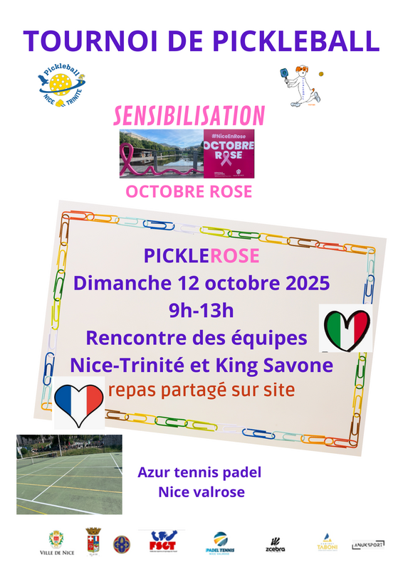 Illustration pour l'actualité Rencontre de pickleball avec le club de Savona le 12 octobre