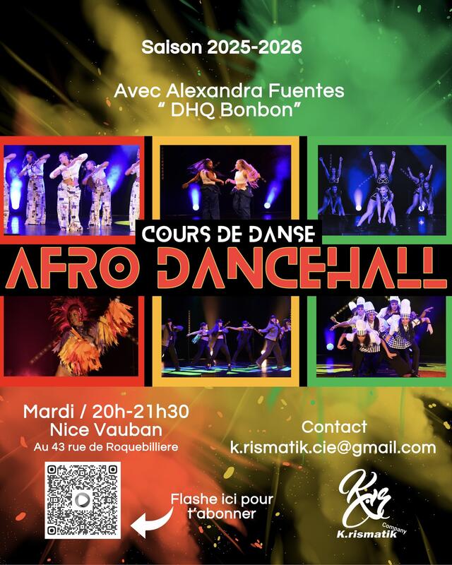 Illustration pour l'actualité Cours de danse Afro Dancehall - Nice - saison 2025-2026