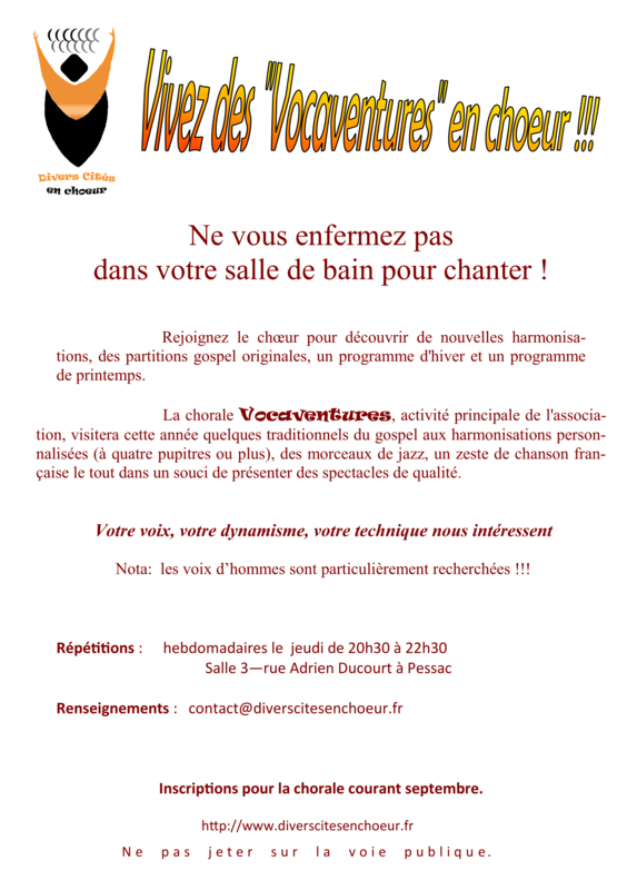 Illustration pour l’événement Chorale GOSPEL - Reprise des activités et Inscriptions