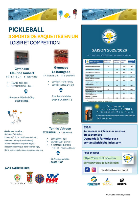 Illustration pour l’événement SESSIONS DE PICKLEBALL SAISON 2025/2026