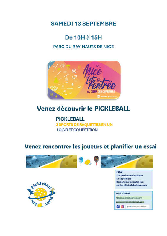 Illustration pour l’événement LE PICKLEBALL PARTICIPE A NICE FETE SA RENTREE