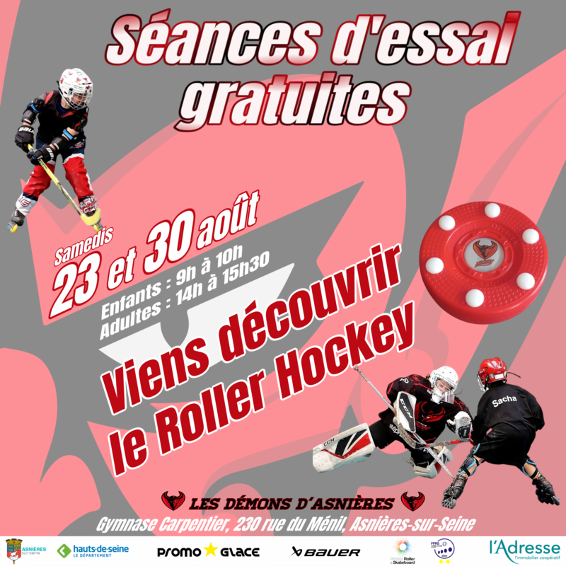Illustration pour l’événement Séance d'essai Roller Hockey gratuite - Enfants